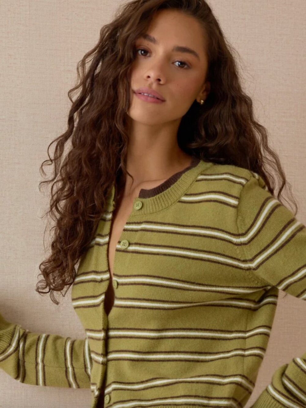 Lennox Stripe Button Up Cardigan
